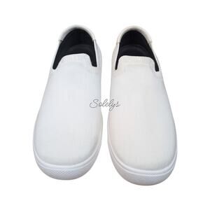 Vessi Boardwalk Slip-On Womens 7 Sail White Gray Waterproof DymaTex Knit Sneaker